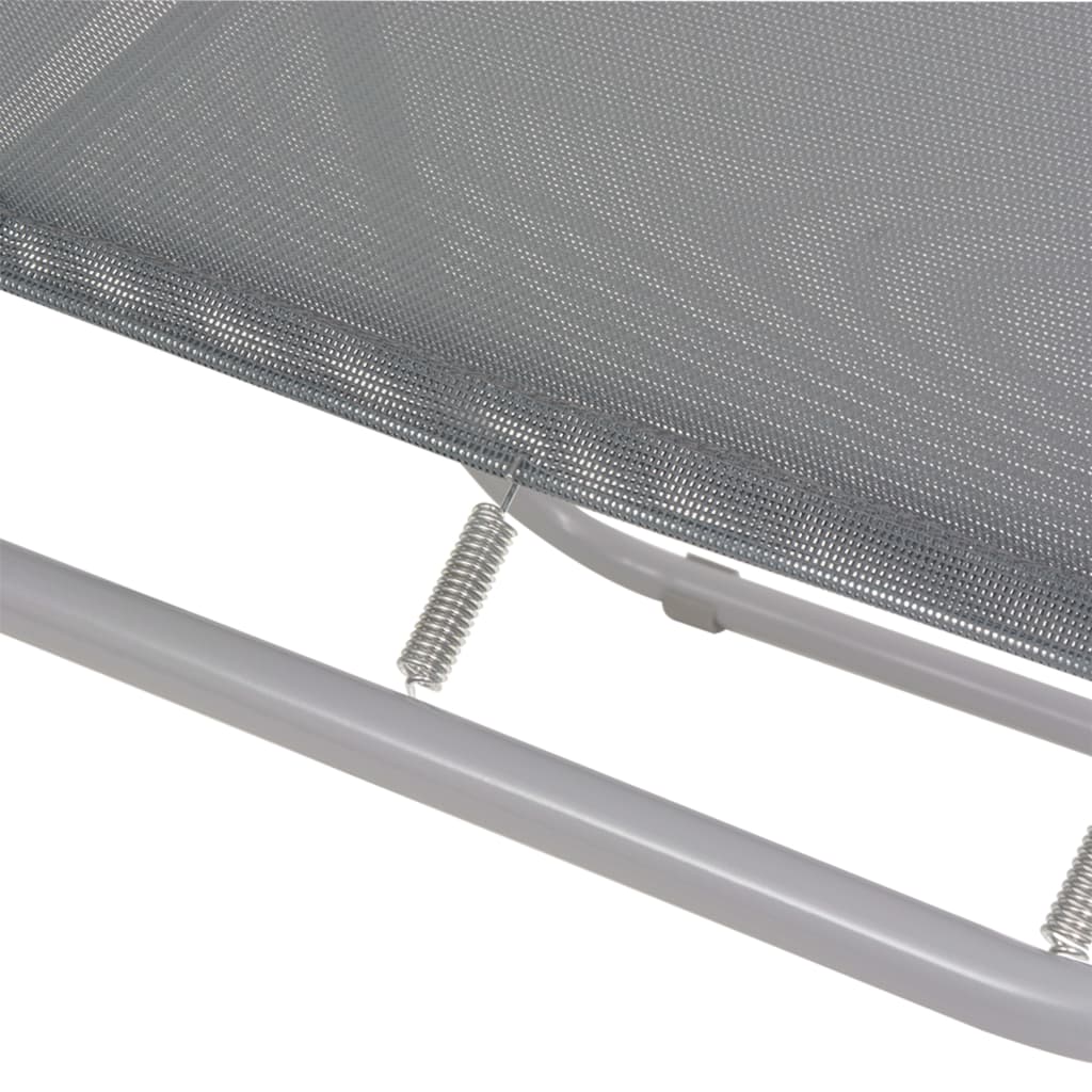 vidaXL 6-tlg. Garten-Essgruppe Stahl und Textilene Grau