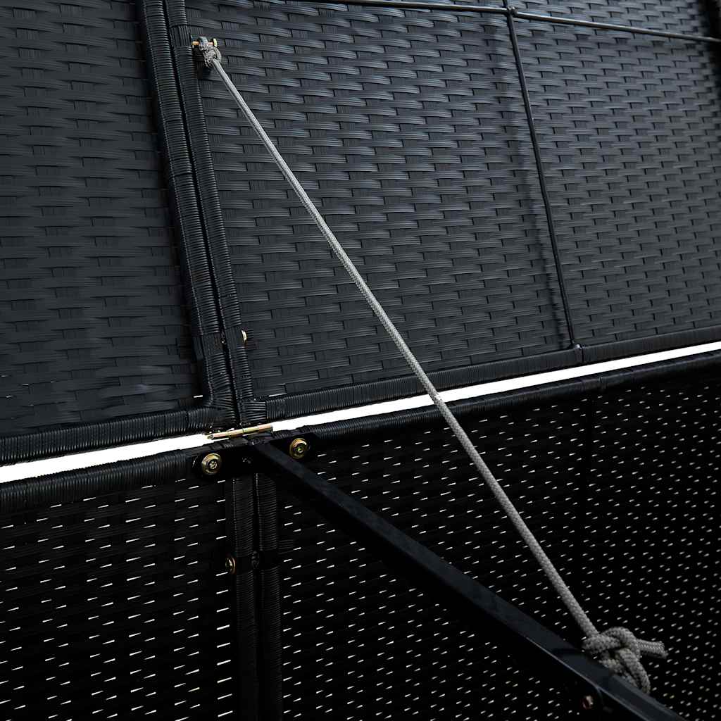 vidaXL Mülltonnenbox für 2 Tonnen Poly Rattan Schwarz 148x80x111 cm