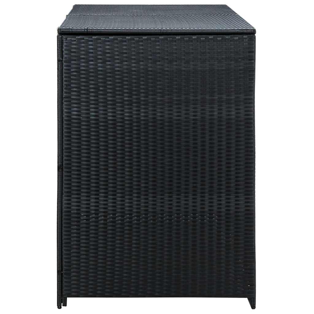 vidaXL Mülltonnenbox für 2 Tonnen Poly Rattan Schwarz 148x80x111 cm