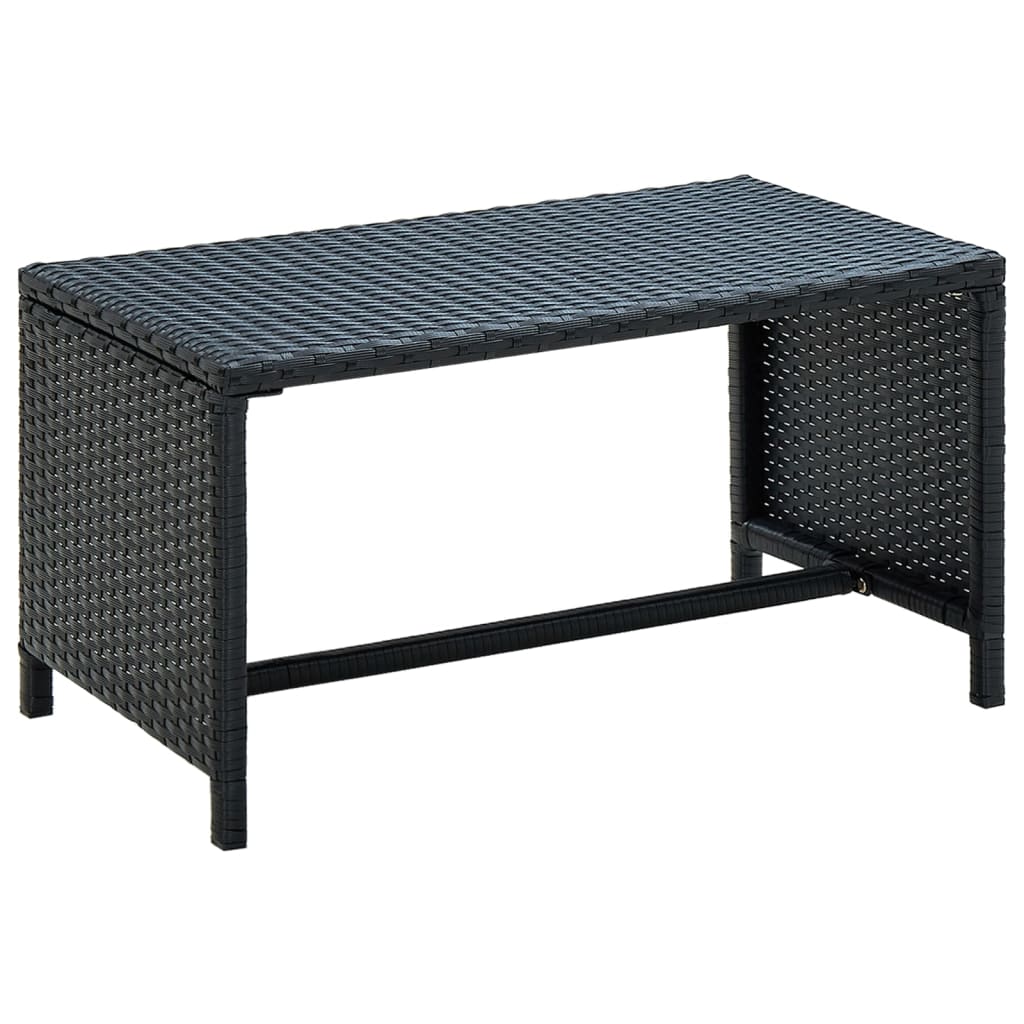 vidaXL 4-tlg. Garten-Lounge-Set mit Auflagen Poly Rattan Schwarz