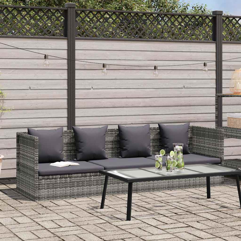 vidaXL Garten-Sofabett 200x60 cm Poly Rattan Grau