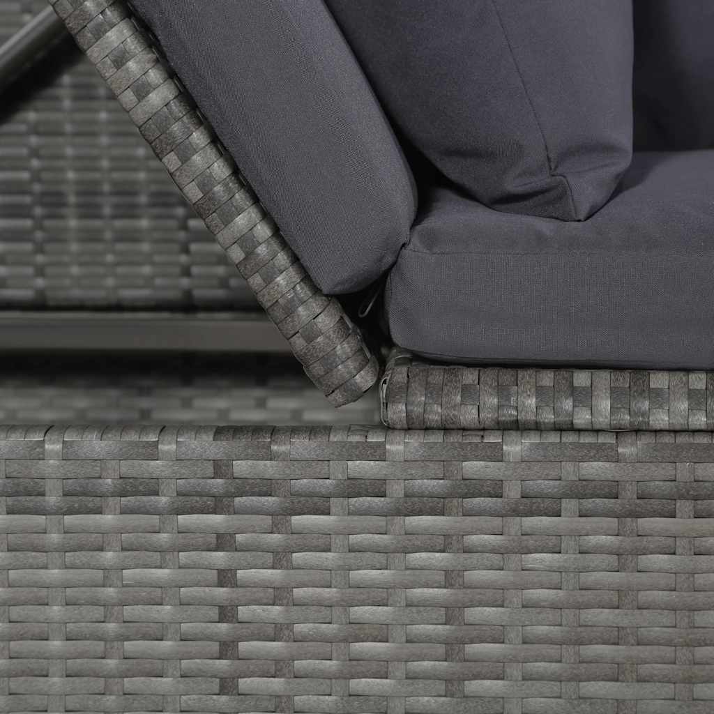 vidaXL Garten-Sofabett 200x60 cm Poly Rattan Grau