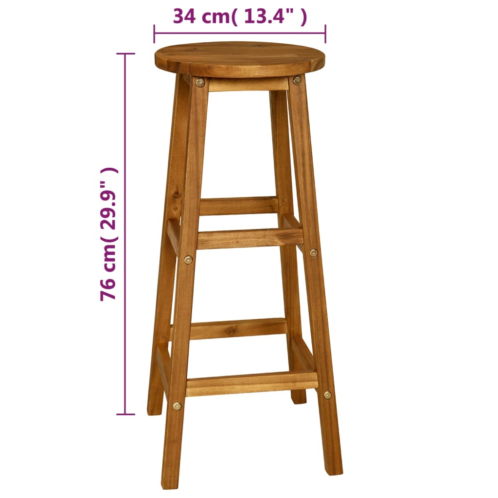 vidaXL 3-tlg. Bar-Set Akazienholz Massiv