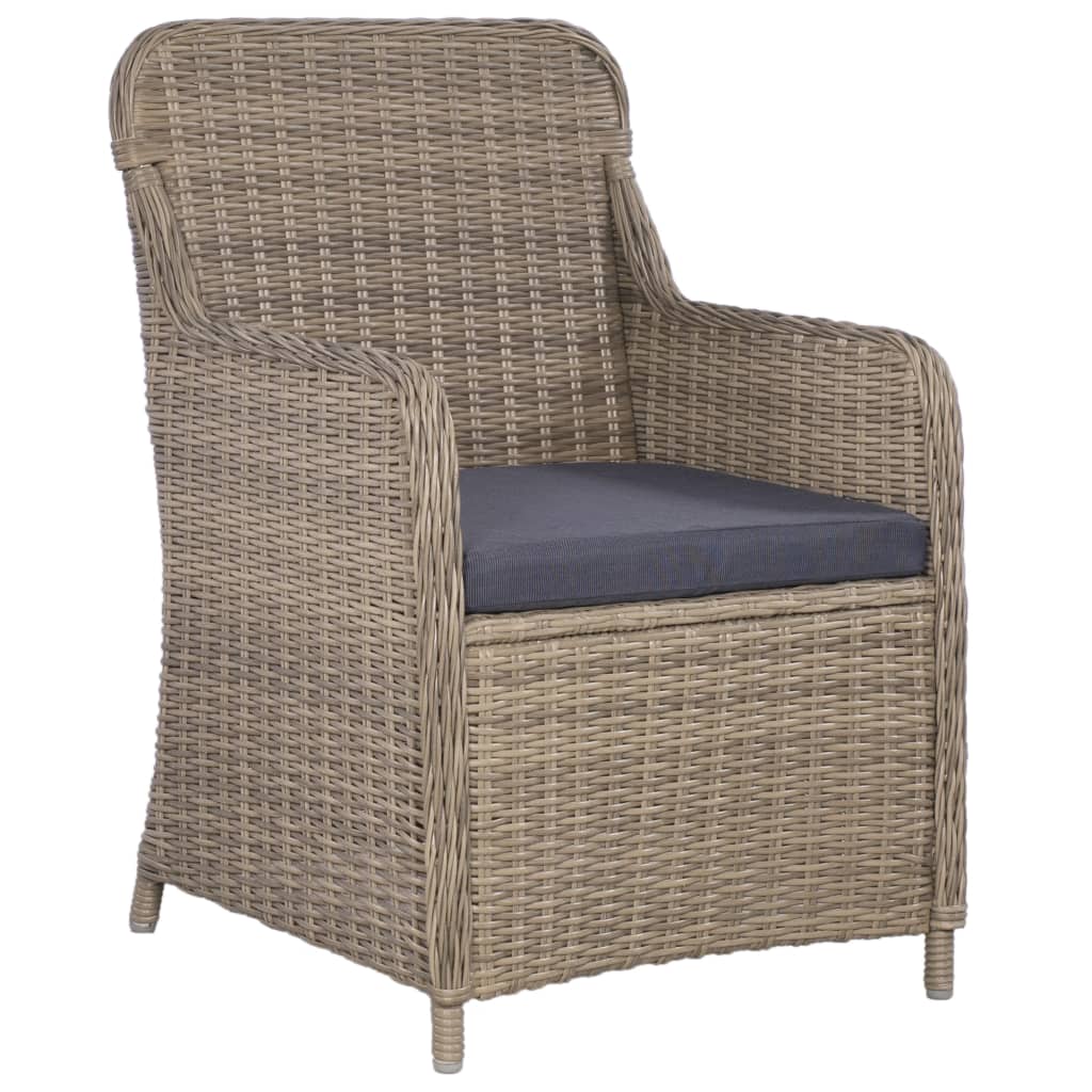 vidaXL 3-tlg. Bistro-Set mit Kissen Poly Rattan Braun