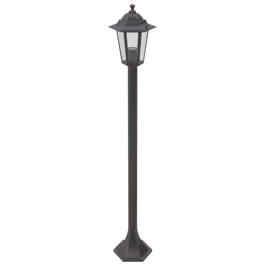 vidaXL Garten-Pollerleuchte 6 Stk. E27 110 cm Aluminium Bronzefarben