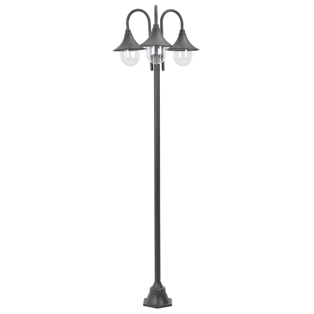 vidaXL Garten-Pollerleuchte E27 220 cm Aluminium 3-Laterne Weiß