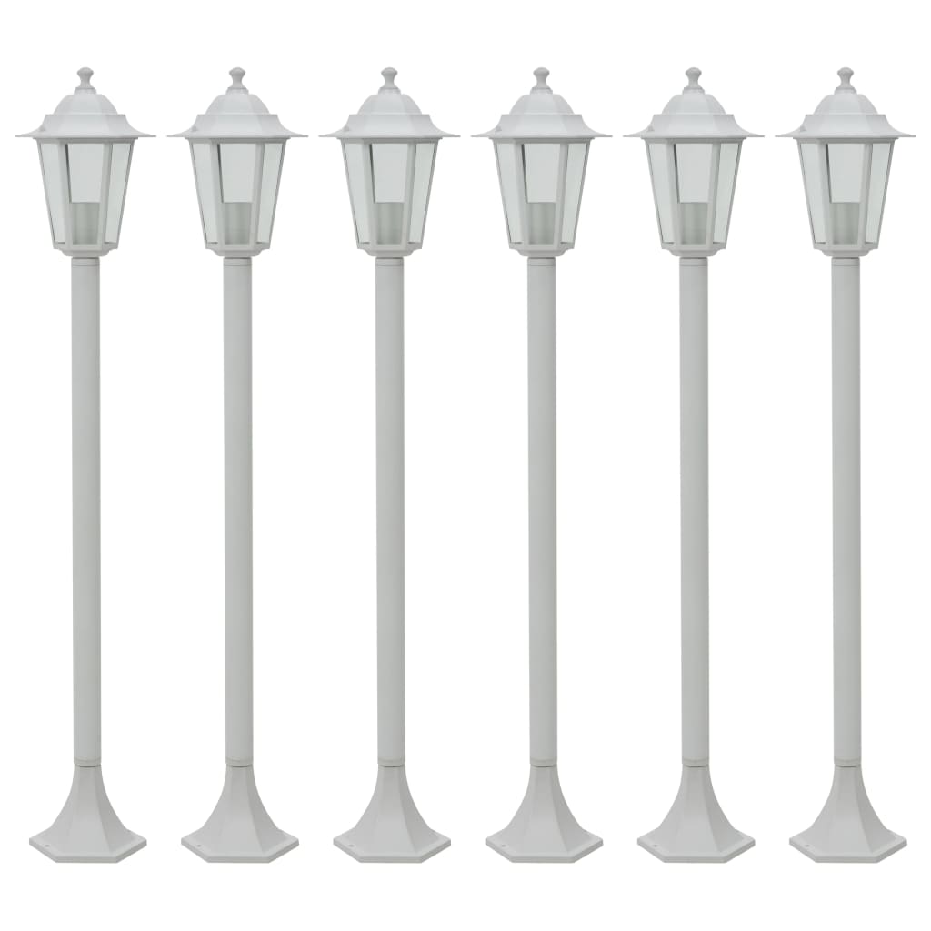 vidaXL Garten-Pollerleuchte 6 Stk. E27 110 cm Aluminium Bronzefarben