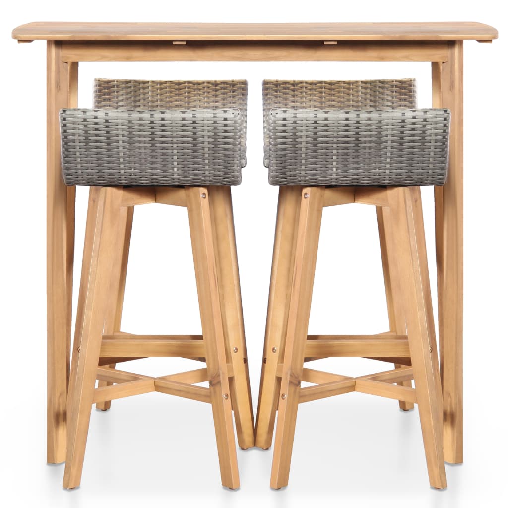 vidaXL 5-tlg. Garten-Essgruppe Massivholz Akazie