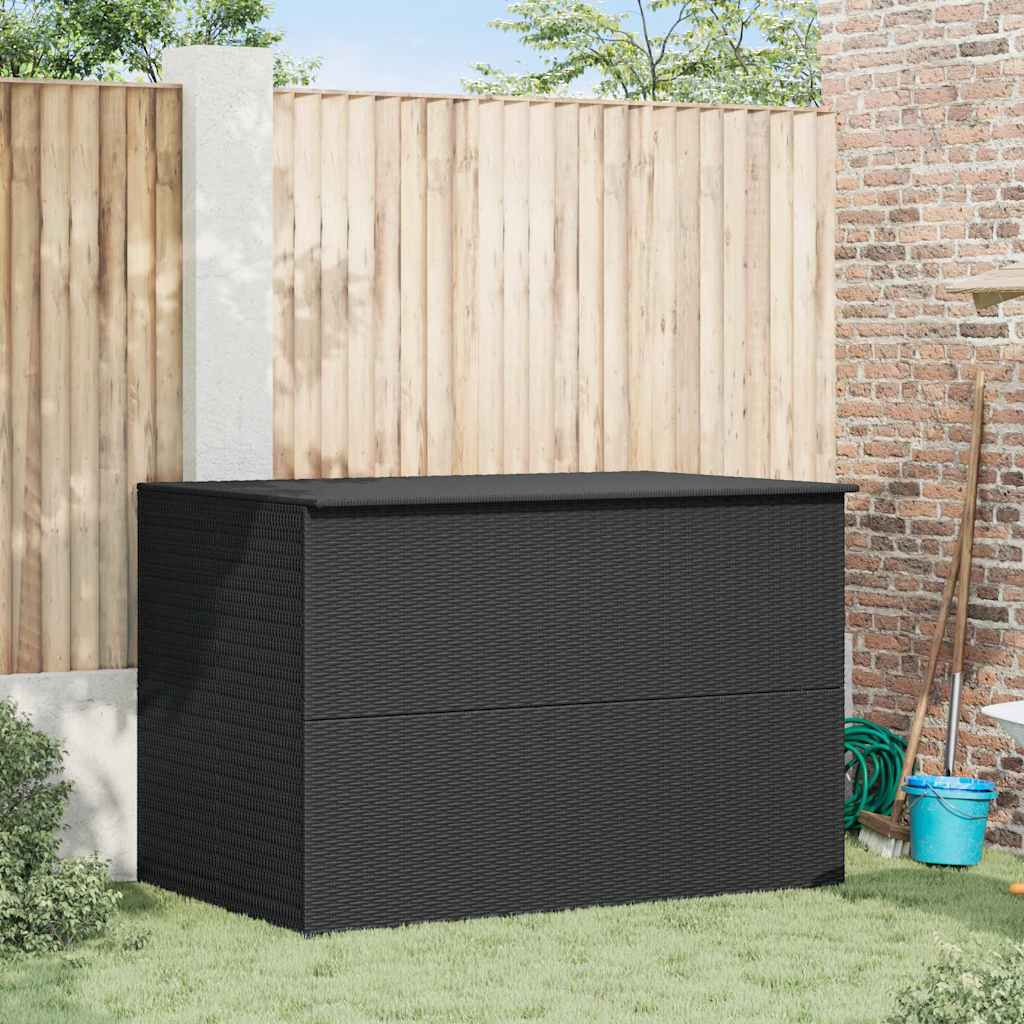 vidaXL Garden-Auflagenbox Schwarz 150x100x100 cm Poly Rattan