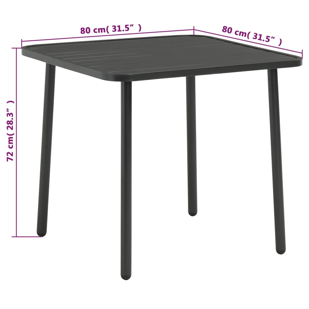 vidaXL 3-tlg. Bistro-Set Stahl Dunkelgrau