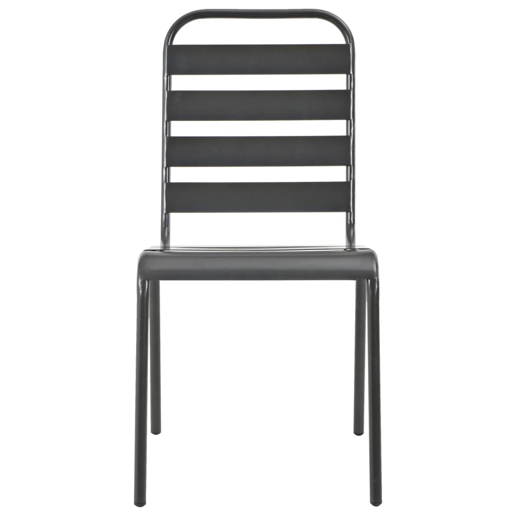 vidaXL 3-tlg. Bistro-Set Stahl Dunkelgrau
