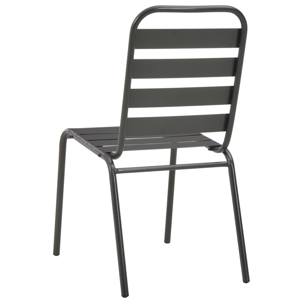 vidaXL 3-tlg. Bistro-Set Stahl Dunkelgrau
