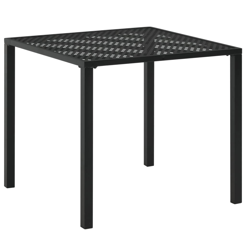 vidaXL Gartentisch Schwarz 80x80x72 cm Stahl