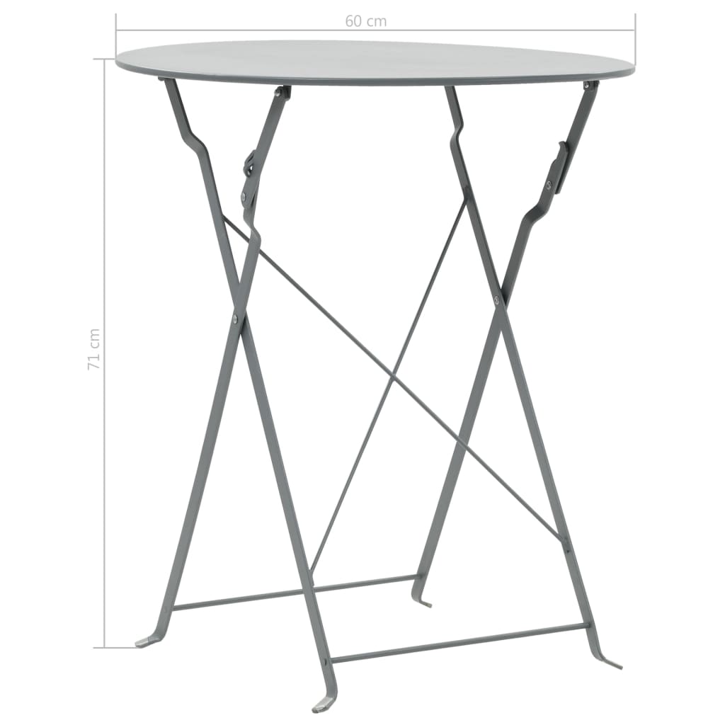 vidaXL 3-tlg. Bistro-Set Stahl Grau