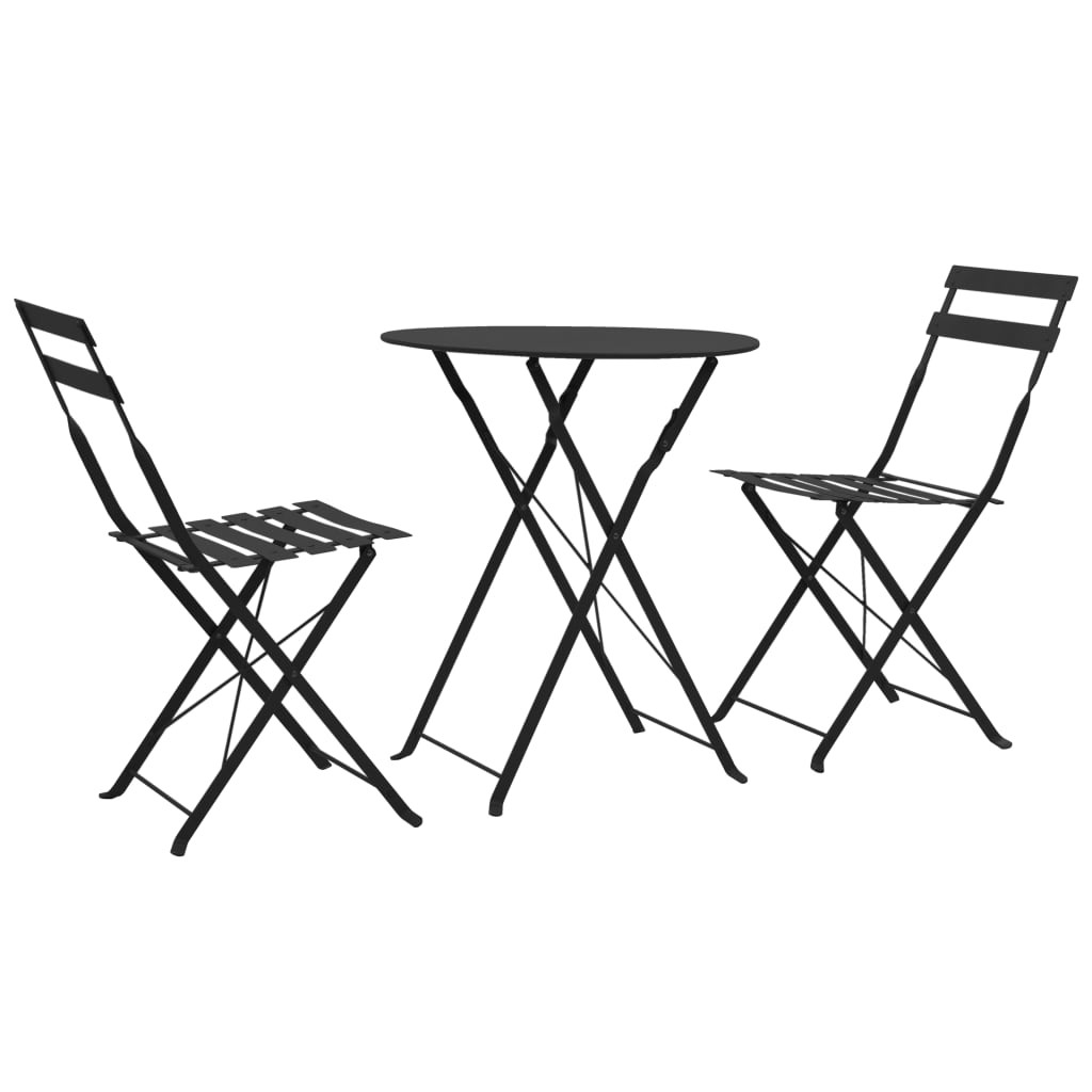vidaXL 3-tlg. Bistro-Set Stahl Grau
