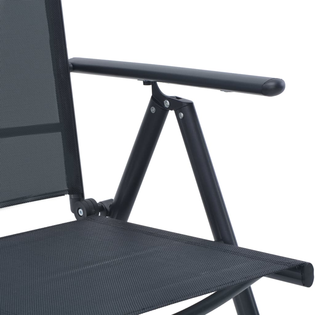 vidaXL 5-tlg. Garten-Essgruppe Aluminium und Textilene Schwarz