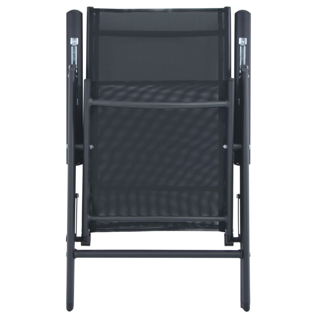 vidaXL 5-tlg. Garten-Essgruppe Aluminium und Textilene Schwarz