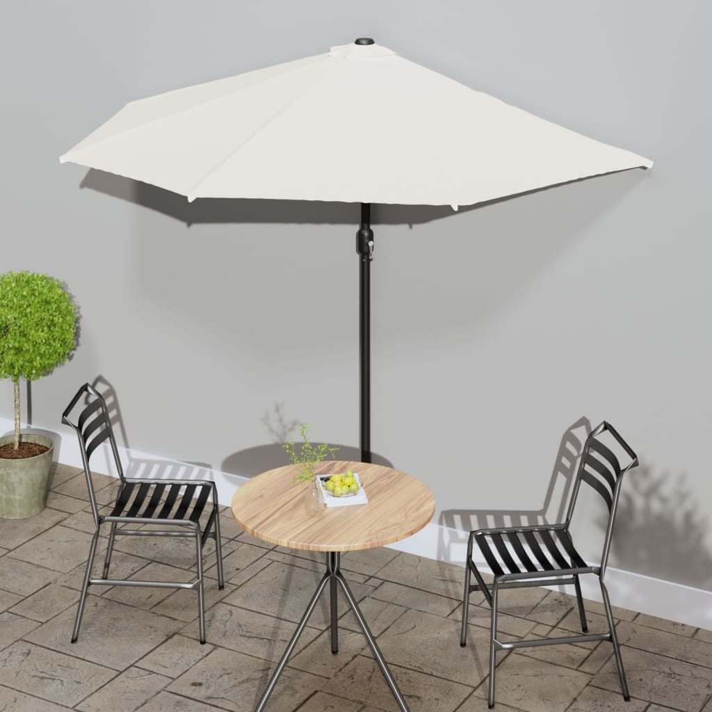 Balkon-Sonnenschirm Alu-Mast Terrakotta 270x144x222cm Halbrund