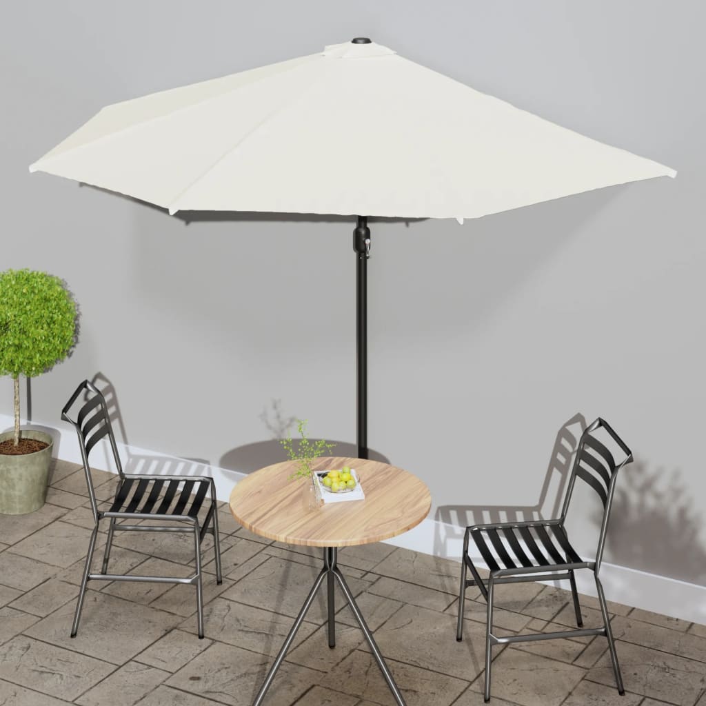 Balkon-Sonnenschirm Alu-Mast Terrakotta 270x144x222cm Halbrund