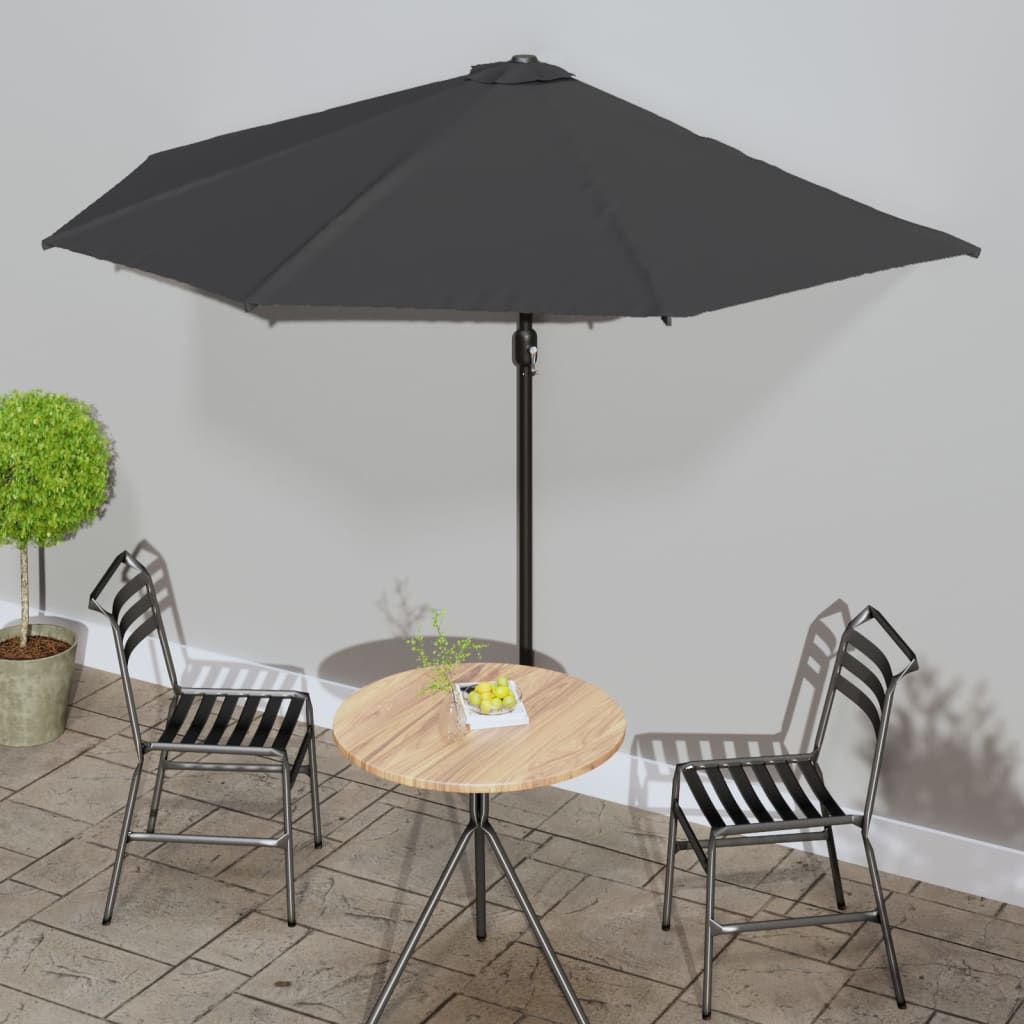 Balkon-Sonnenschirm Alu-Mast Terrakotta 270x144x222cm Halbrund