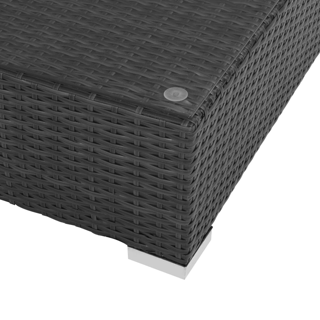 vidaXL 7-tlg. Garten-Lounge-Set mit Auflagen Poly Rattan Schwarz