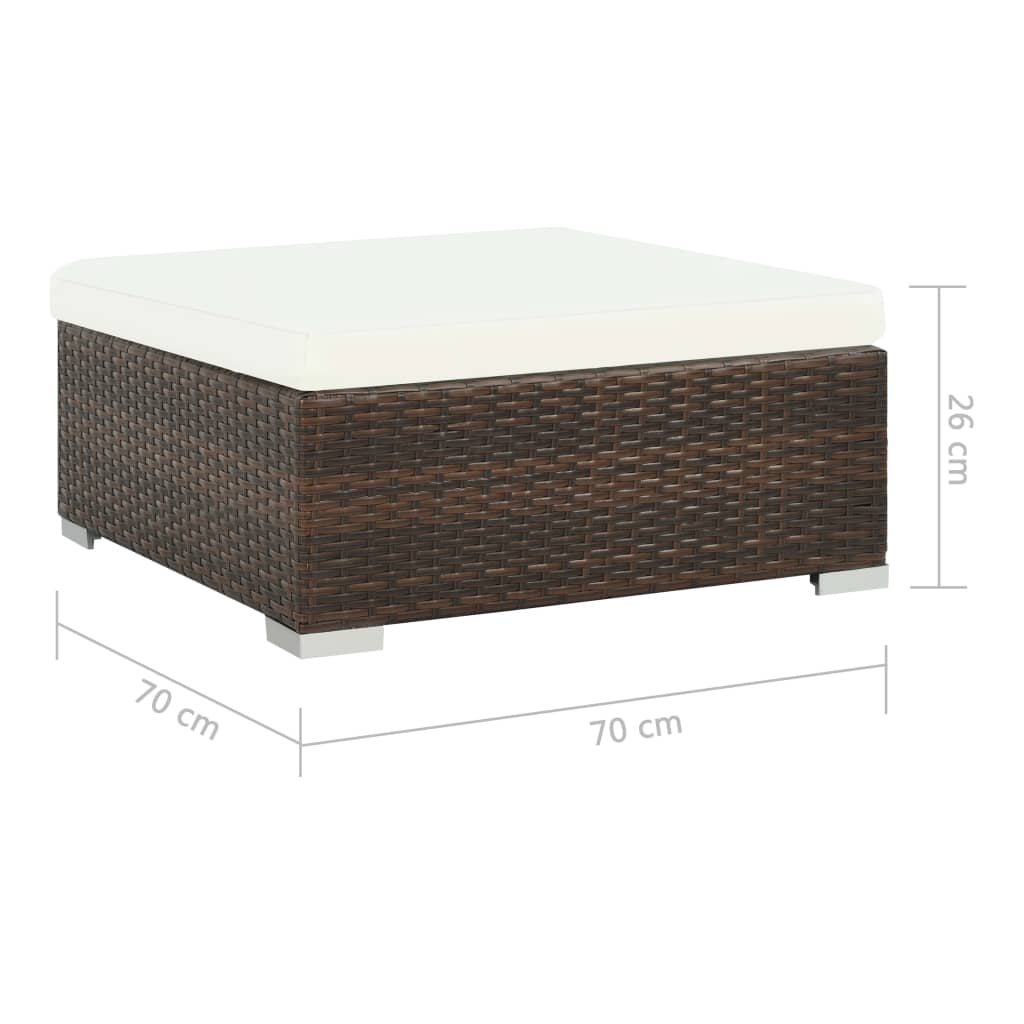vidaXL 8-tlg. Garten-Lounge-Set mit Auflagen Poly Rattan Braun