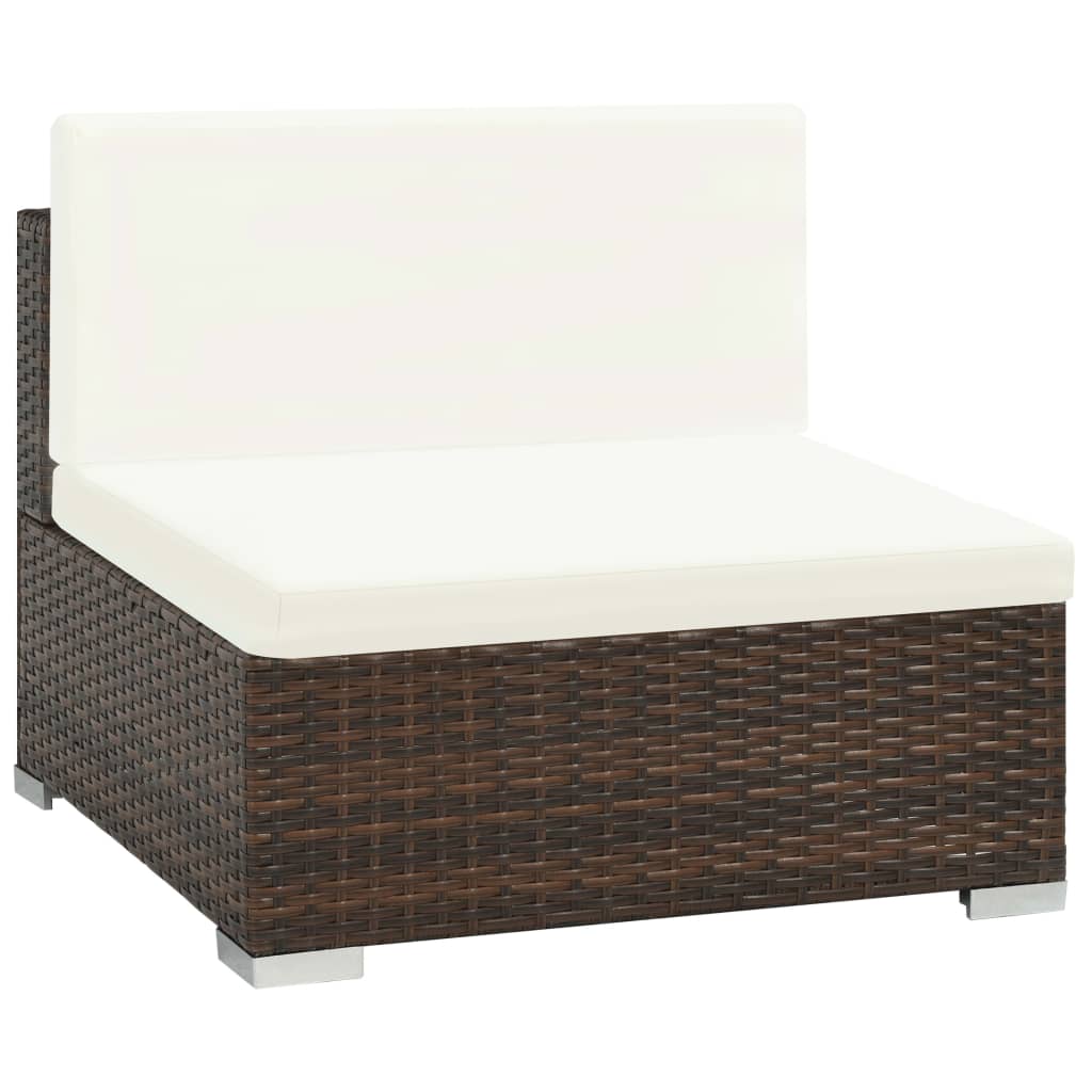 vidaXL 8-tlg. Garten-Lounge-Set mit Auflagen Poly Rattan Braun
