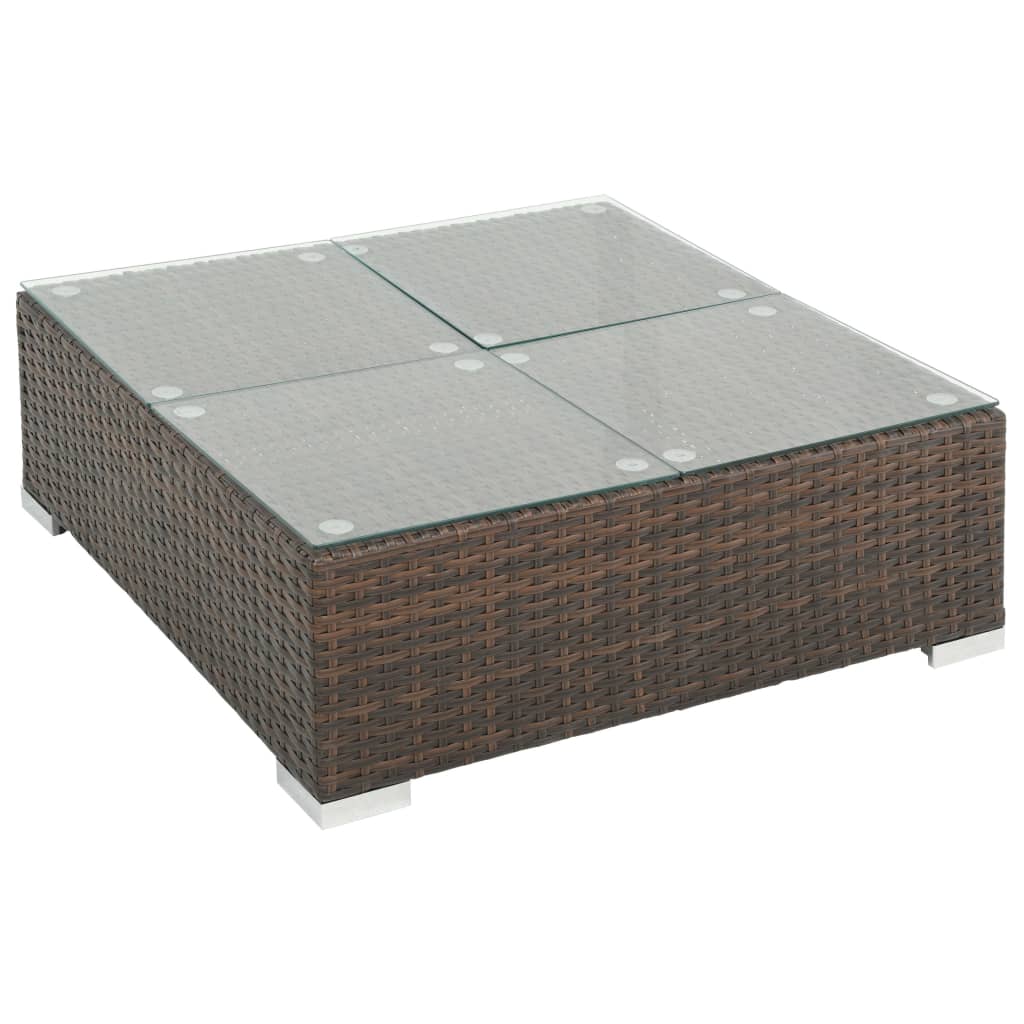 vidaXL 8-tlg. Garten-Lounge-Set mit Auflagen Poly Rattan Braun
