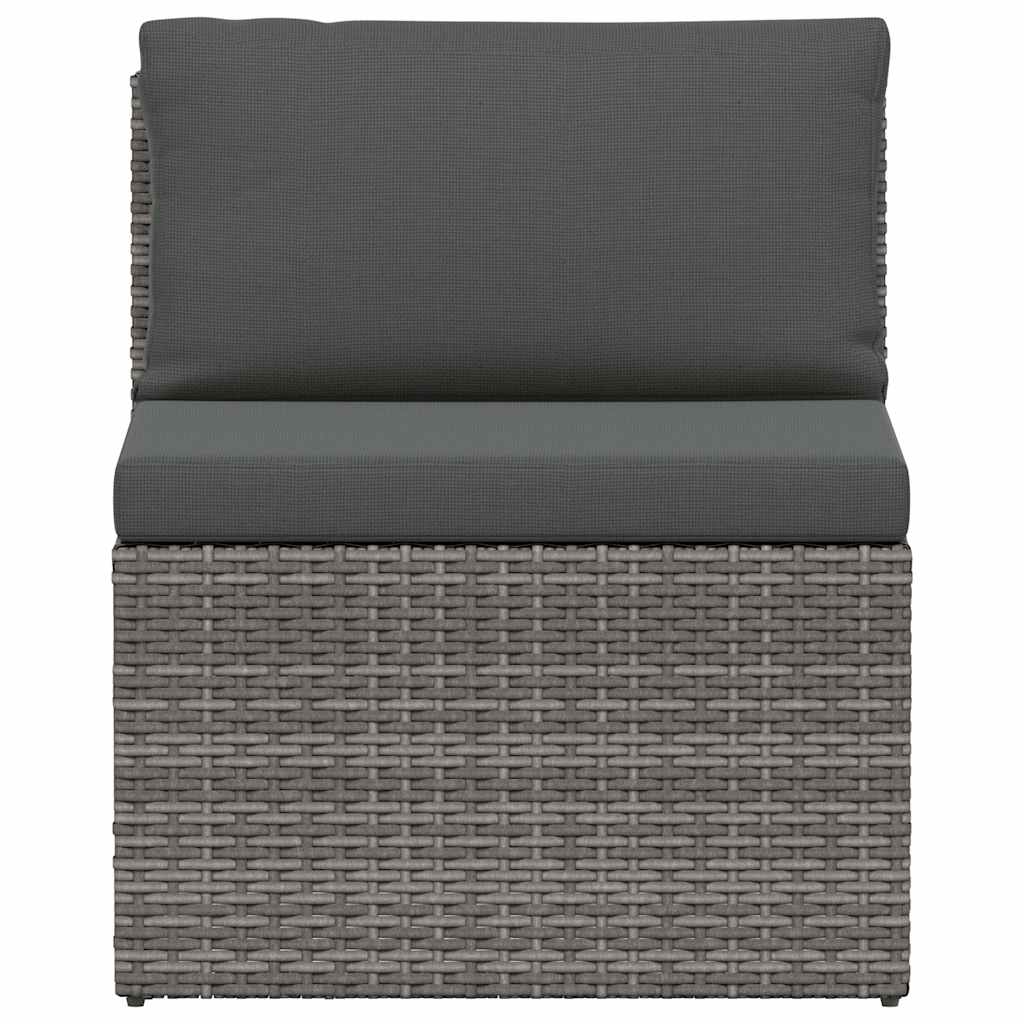 vidaXL 4-tlg. Garten-Lounge-Set mit Polstern Poly Rattan Grau