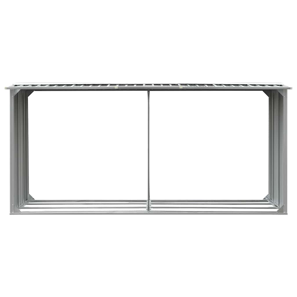vidaXL Brennholzlager aus verzinktem Stahl 330 x 92 x 153 cm Grau