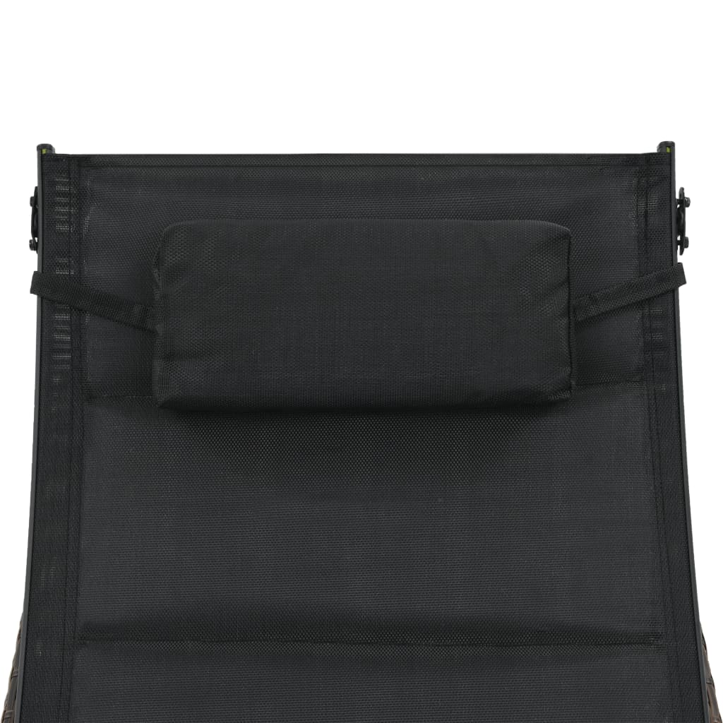 vidaXL Sonnenliege Poly Rattan und Textilene Braun