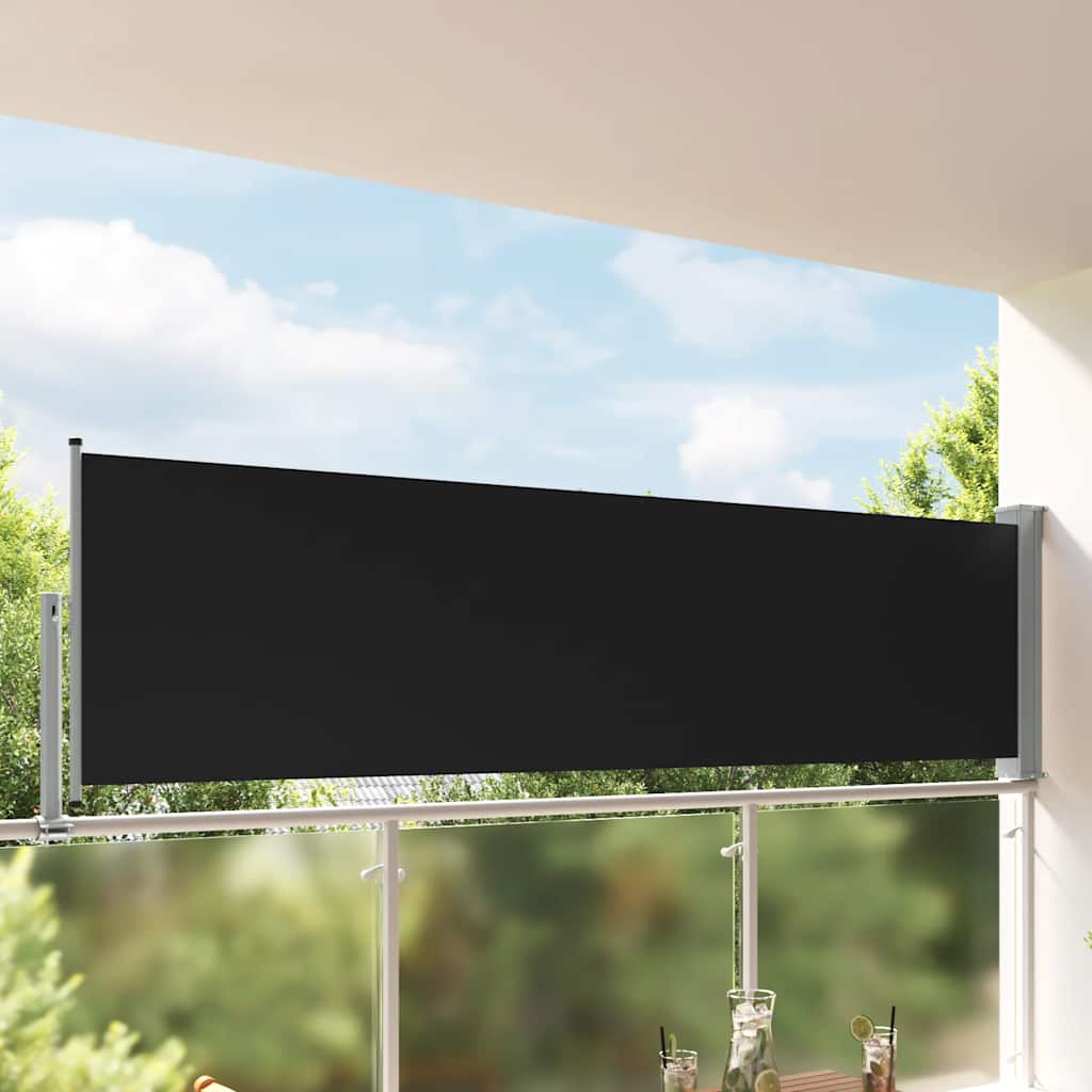 vidaXL Ausziehbare Seitenmarkise 100 x 300 cm Schwarz