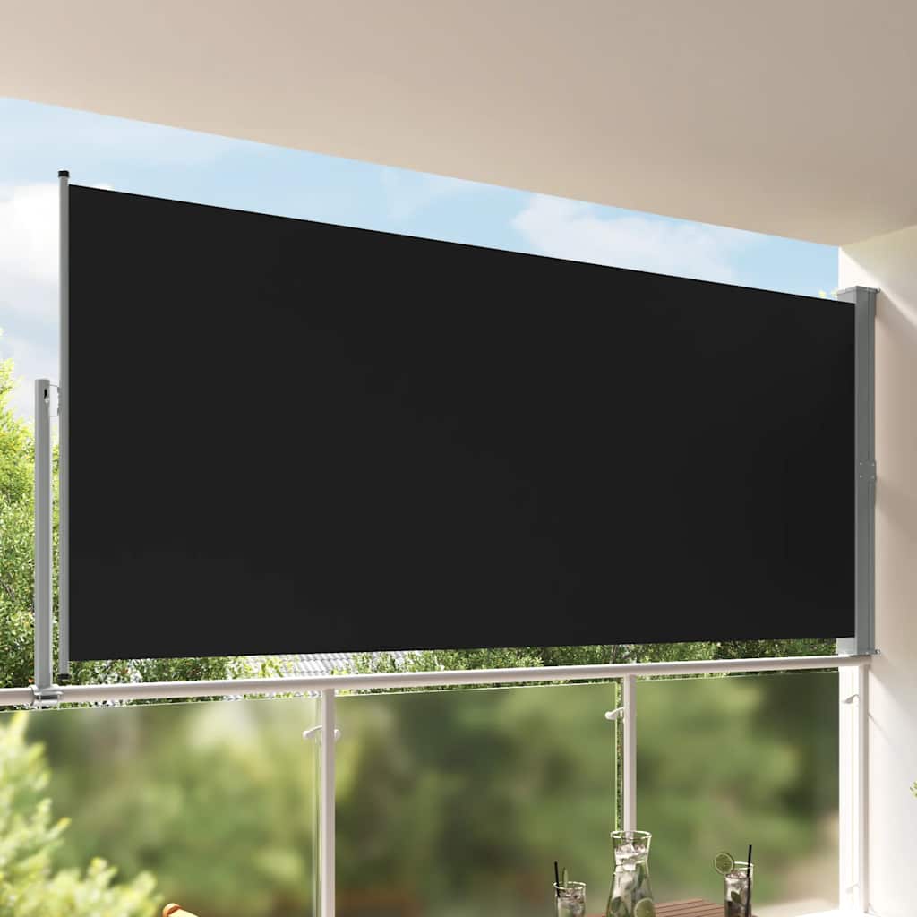 vidaXL Ausziehbare Seitenmarkise 100 x 300 cm Schwarz