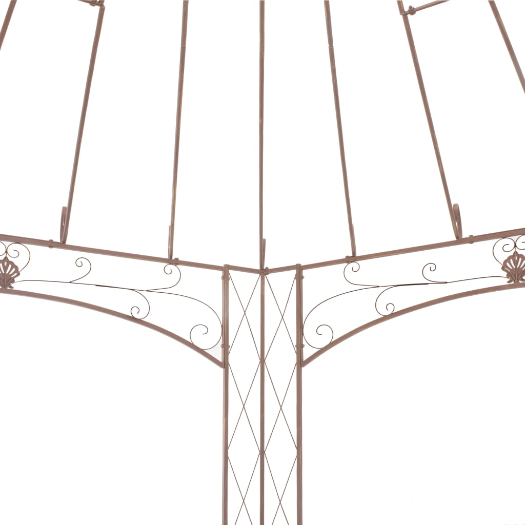 vidaXL Gartenpavillon Antikbraun 4 m Eisen