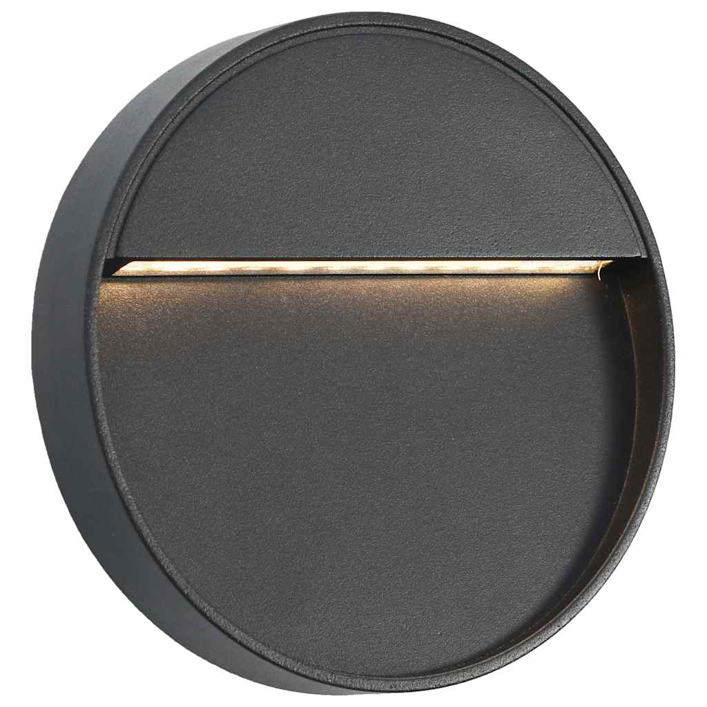 vidaXL Außenwandleuchten 2 Stk. LED 3W Schwarz Rund