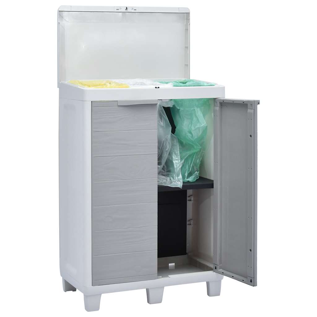 vidaXL Garten-Mülleimer mit 3 Müllsäcken Hellgrau 65 x 38 x 102 cm
