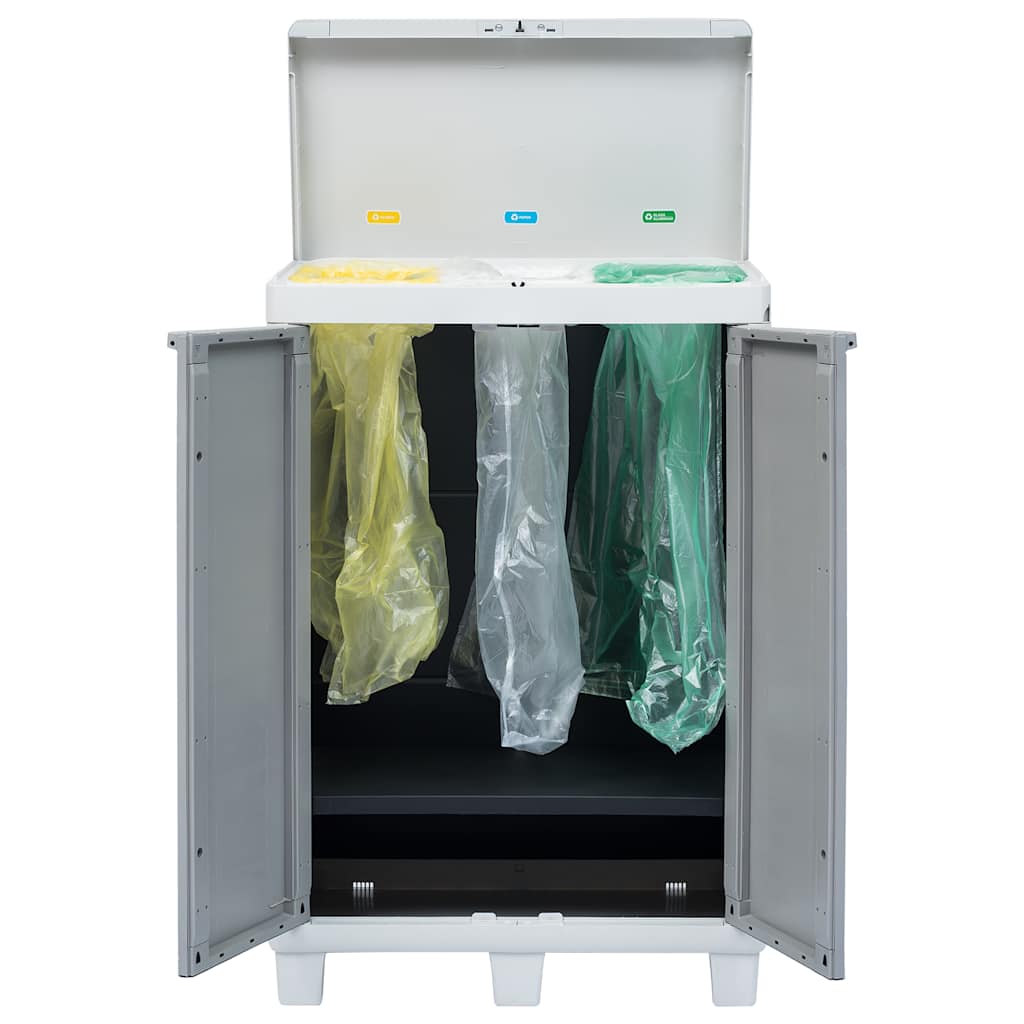 vidaXL Garten-Mülleimer mit 3 Müllsäcken Hellgrau 65 x 38 x 102 cm