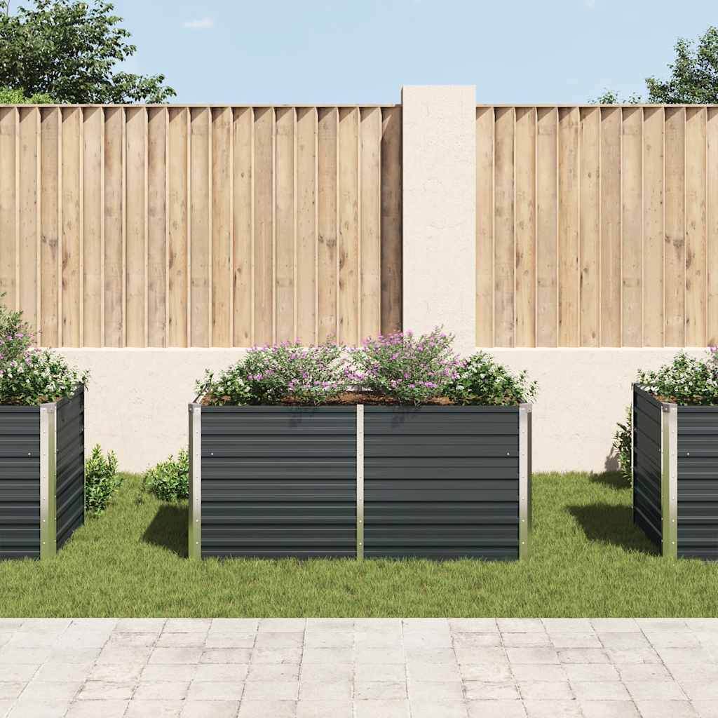vidaXL Hochbeet Anthrazit 160 x 80 x 77 cm Verzinkter Stahl