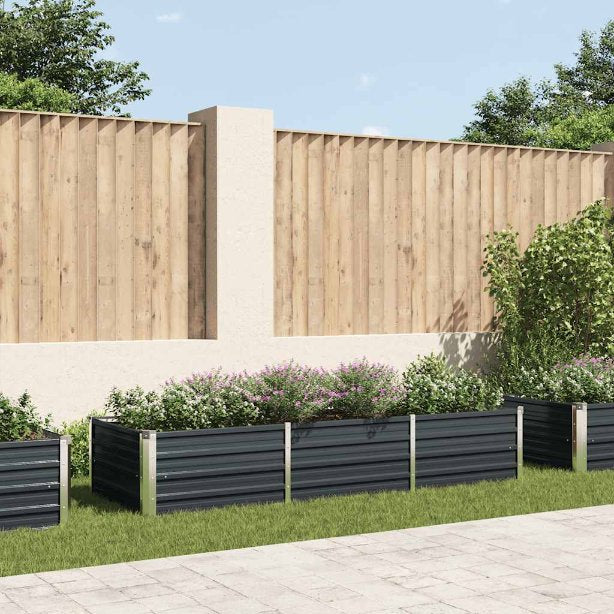 vidaXL Hochbeet Anthrazit 160 x 80 x 77 cm Verzinkter Stahl