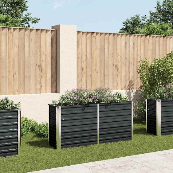 vidaXL Hochbeet Anthrazit 160 x 80 x 77 cm Verzinkter Stahl