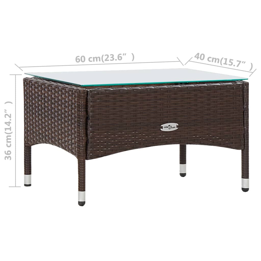 vidaXL 4-tlg. Garten-Lounge-Set mit Auflagen Poly Rattan Braun