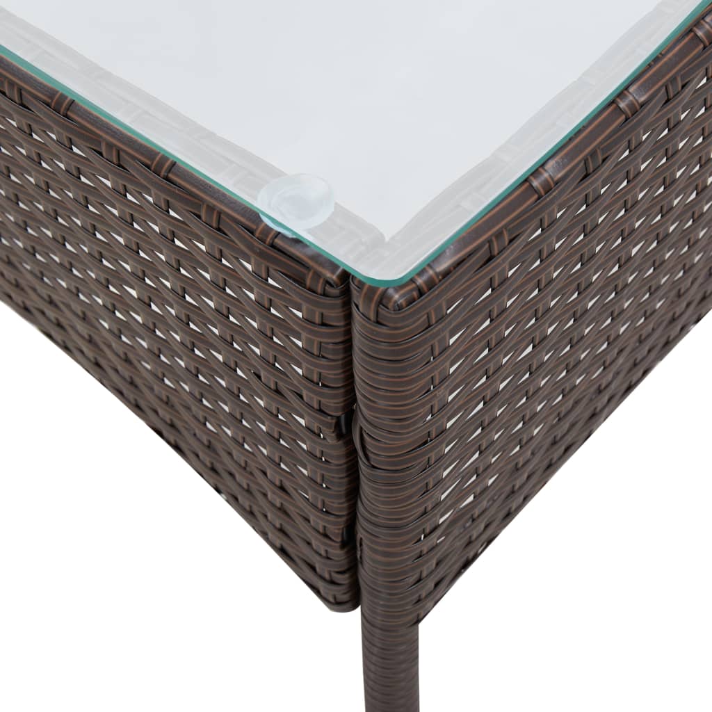 vidaXL 4-tlg. Garten-Lounge-Set mit Auflagen Poly Rattan Braun