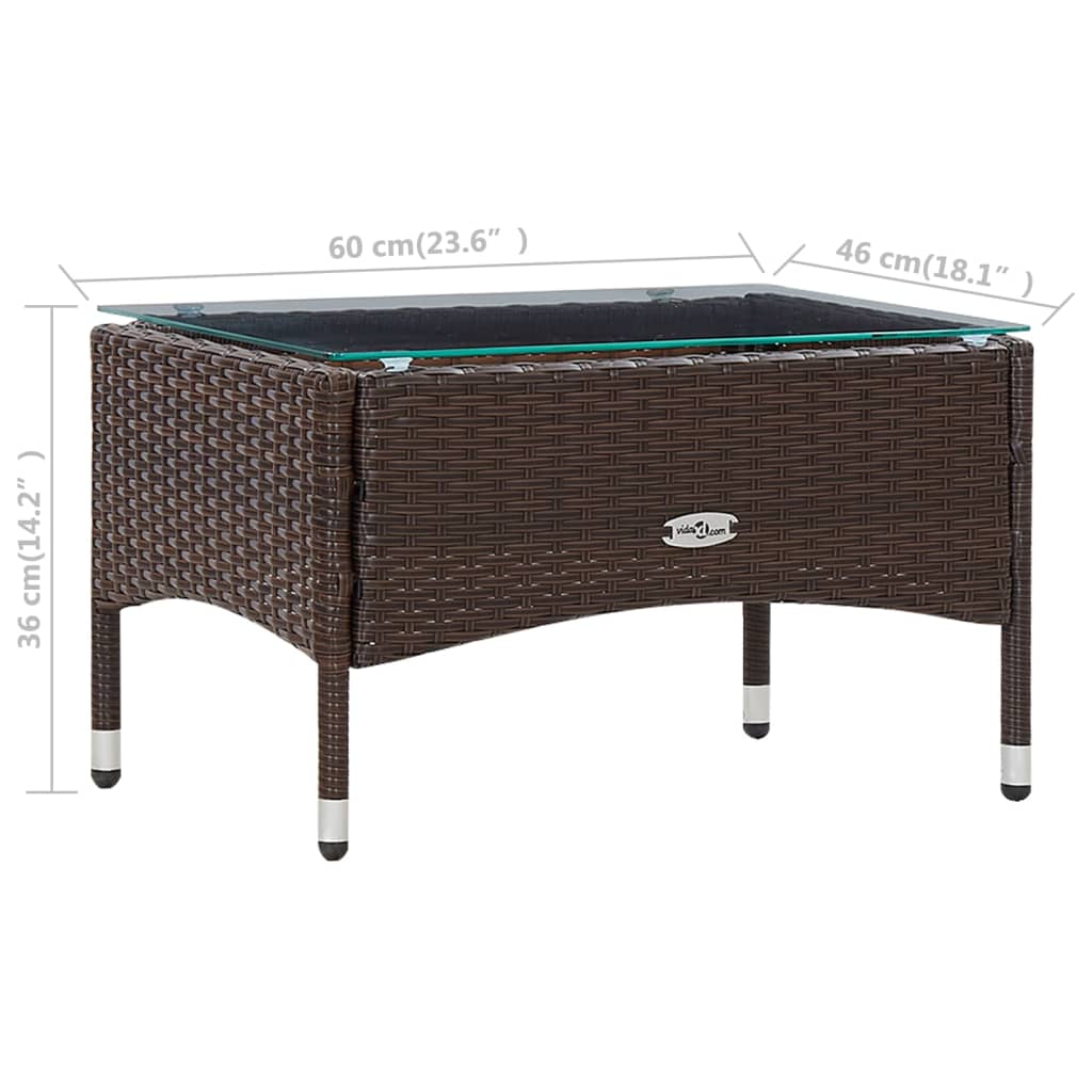 vidaXL 5-tlg. Garten-Lounge-Set mit Auflagen Poly Rattan Braun