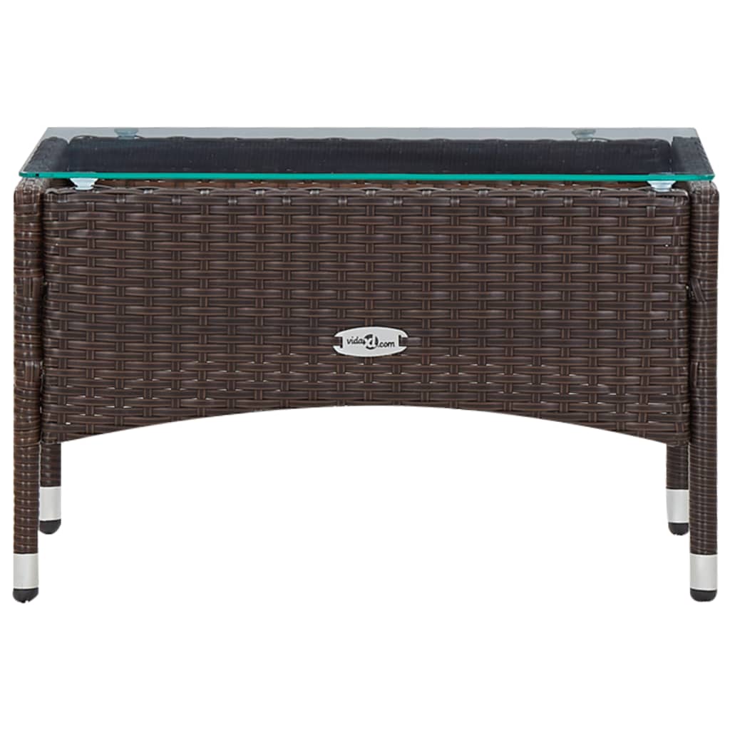 vidaXL 5-tlg. Garten-Lounge-Set mit Auflagen Poly Rattan Braun