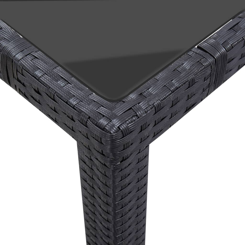 vidaXL 9-tlg. Garten-Essgruppe Poly Rattan Schwarz