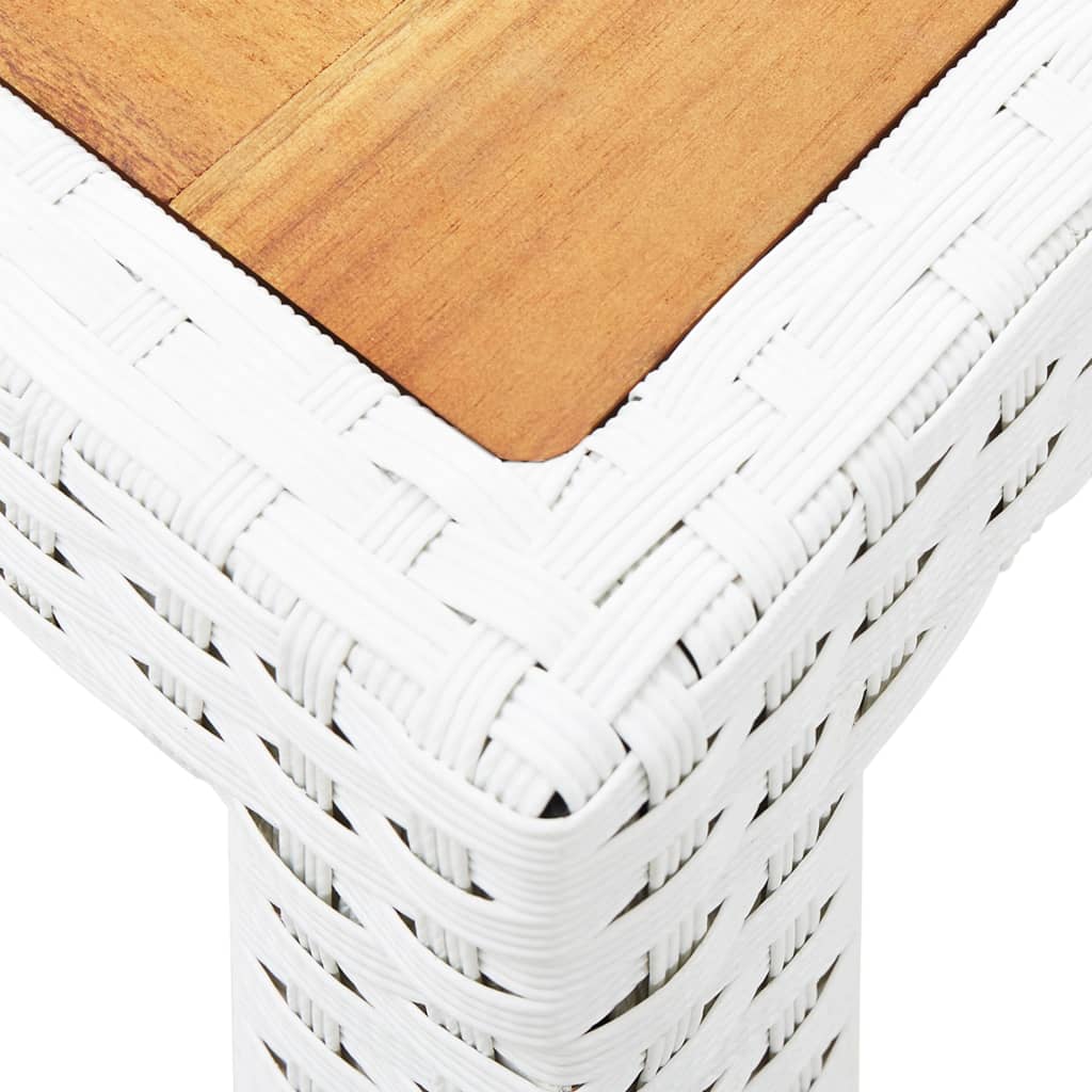 vidaXL 7-tlg. Garten-Essgruppe Poly Rattan Weiß