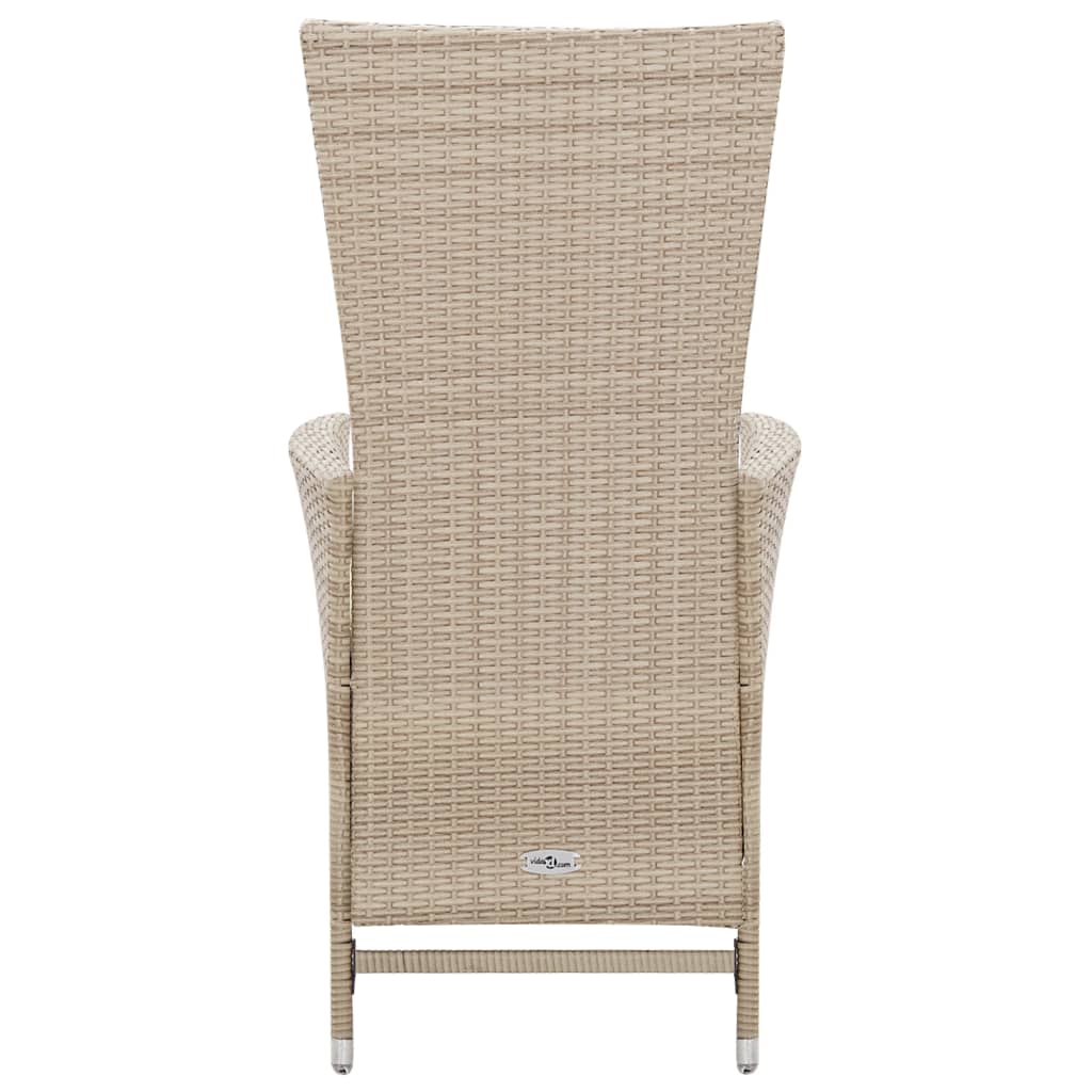 vidaXL 7-tlg. Garten-Essgruppe mit Auflagen Poly Rattan Beige