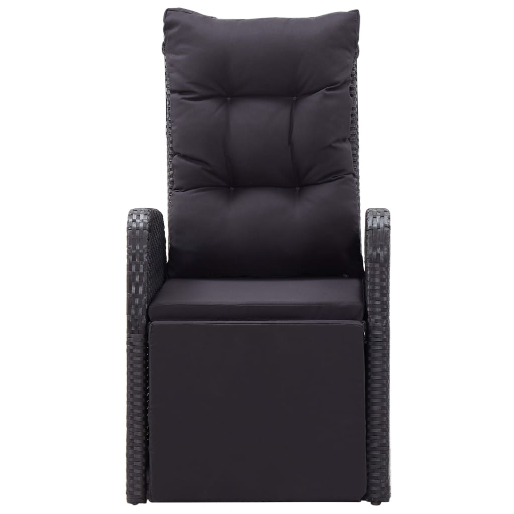 vidaXL 11-tlg. Garten-Essgruppe Poly Rattan Akazienholz Schwarz