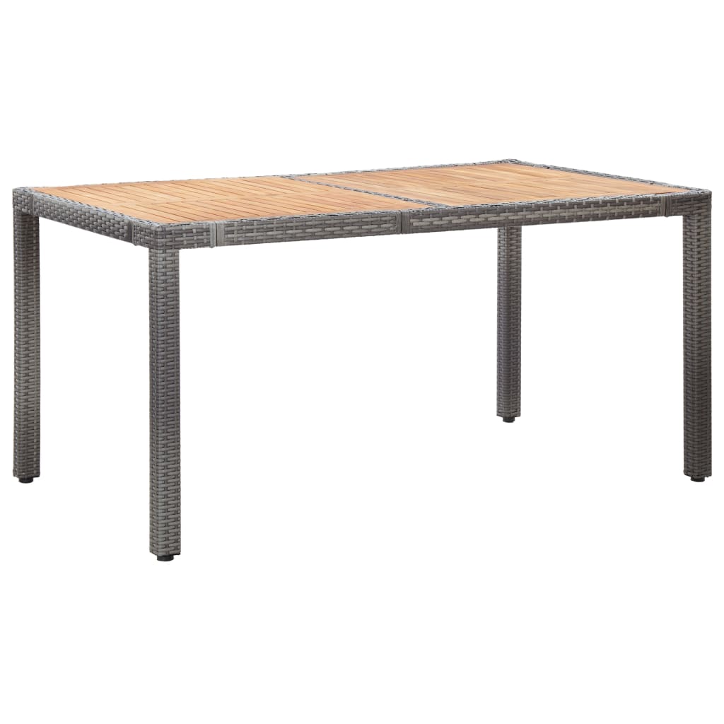 3-tlg. Garten-Essgruppe mit Kissen Poly Rattan Grau