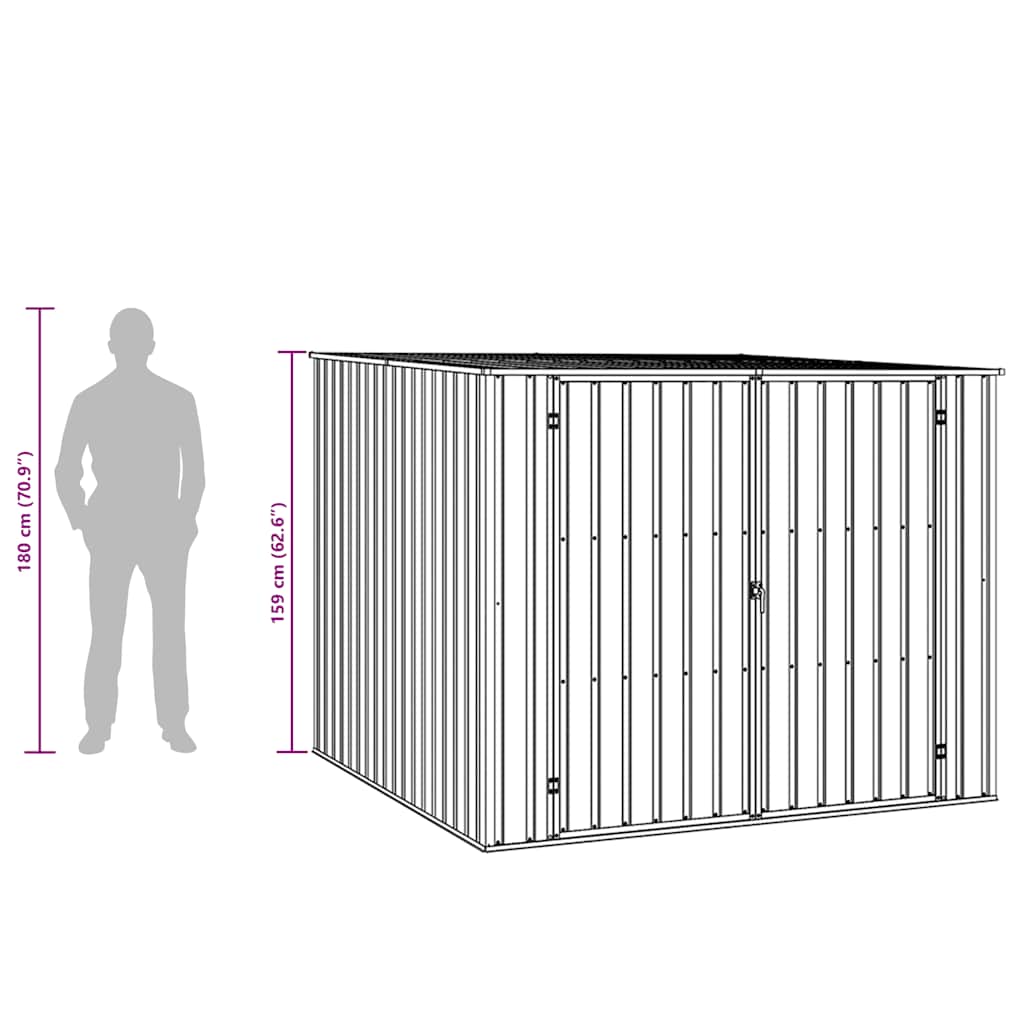 vidaXL Gerätehaus Grün 195x198x159 cm Verzinkter Stahl